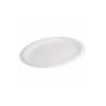 Bionische ovale Schale aus weißer Bagasse 32x25,5 cm