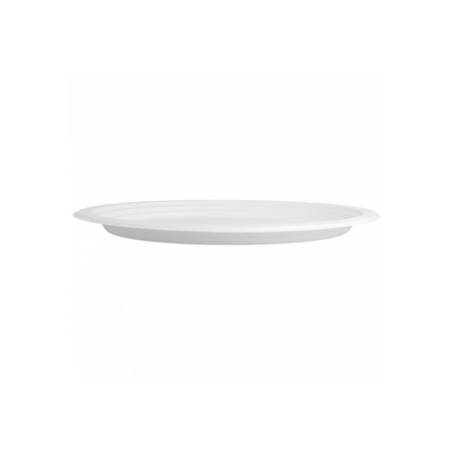 Bionic oval dish in white bagasse cm 32x25.5