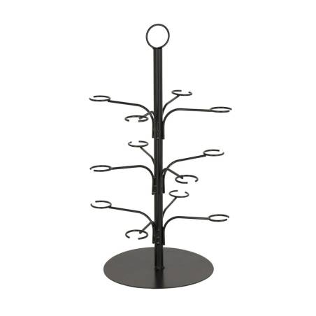 Black metal 12 place tree wine rack 55x33.5 cm