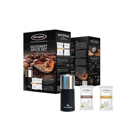 Set macinaspezie Gourmet Microplane in acciaio inox con noce moscata e pepe lungo