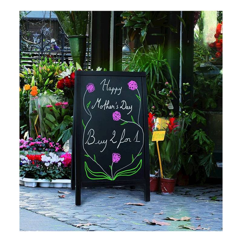 Double-sided black wooden board 49.21x27.16 inch