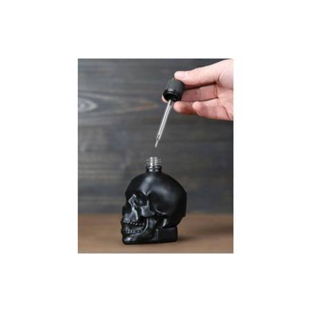 Dash bottle with dropper Skull black glass cl 6