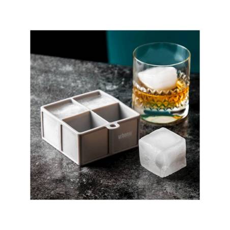 Stampo ghiaccio Ice Cube 4 cubi Urban Bar in silicone grigio cm 4,5