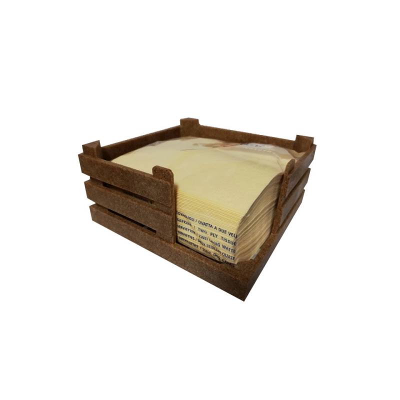 Serviettenhalter aus Holzfasern und naturfarbenem Papier cm 14x14x6,7