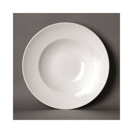 Piatto fondo Spyro Distinction Steelite in ceramica vetrificata bianca cm 26,5