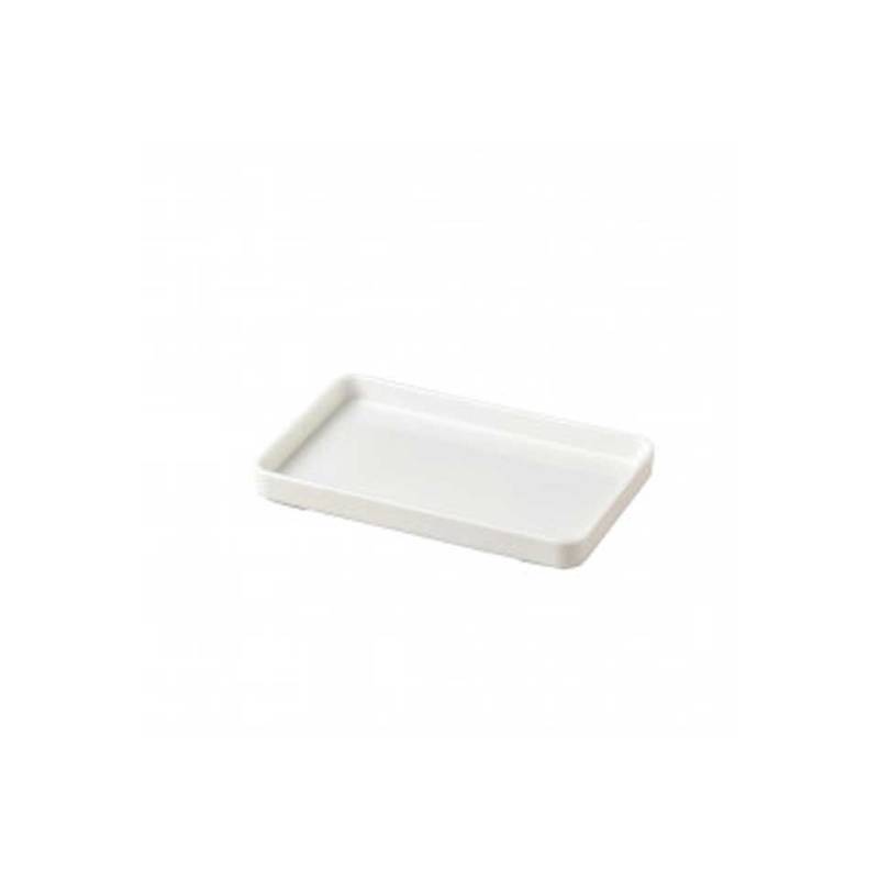 White pbt rectangular buffet tray 8.66x5.51x0.78 inch