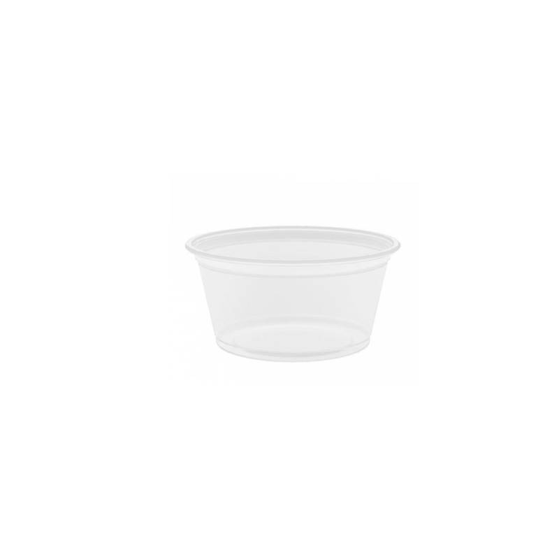 Transparent polypropylene sauce cup 2.02 oz.