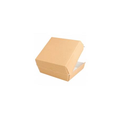 Brown corrugated cardboard burger holder 6.89x7.08x2.95 inch