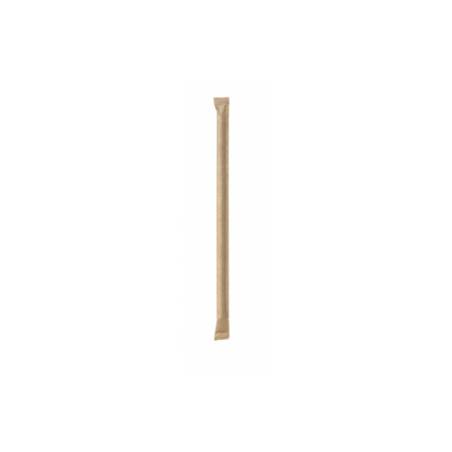 Biodegradable brown paper mono-bagged straws 5.51x0.23 inch