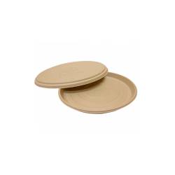 Bionischer Pizzaschalendeckel aus natürlicher Bagasse cm 36,4