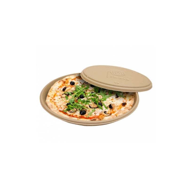 Bionischer Pizzaschalendeckel aus natürlicher Bagasse cm 36,4