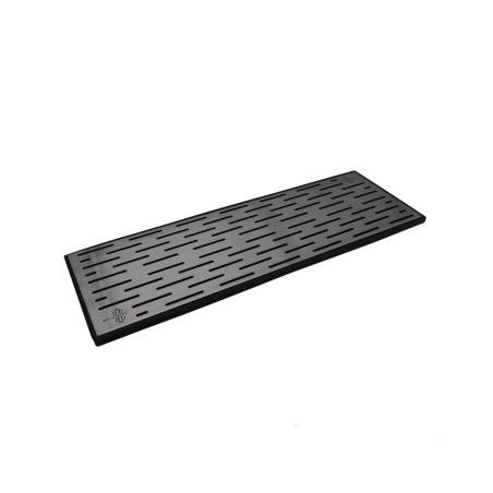 Bar mat in gomma nera con griglia in acciaio cm 60x20