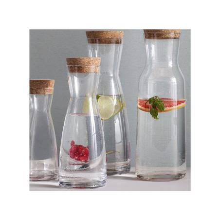 Bormioli Rocco Ypsilon glass carafe with cork stopper 0.26 gal