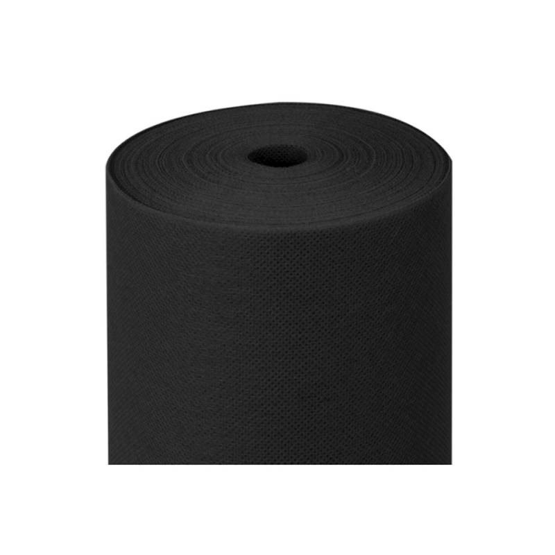 Black spunbond pre-cut tablecloth roll mt 50.4x1.2