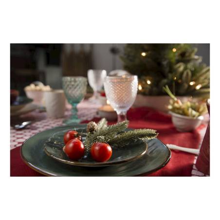 Mediterranean green ceramic flat plate 7.87 inch