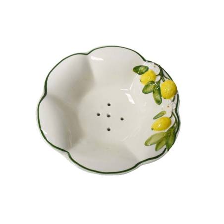 Lemon fruit washing bowl with hand painted ceramic plate cm 29