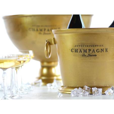 Secchiello vino e champagne con scritte in alluminio gold cm 32x26x25