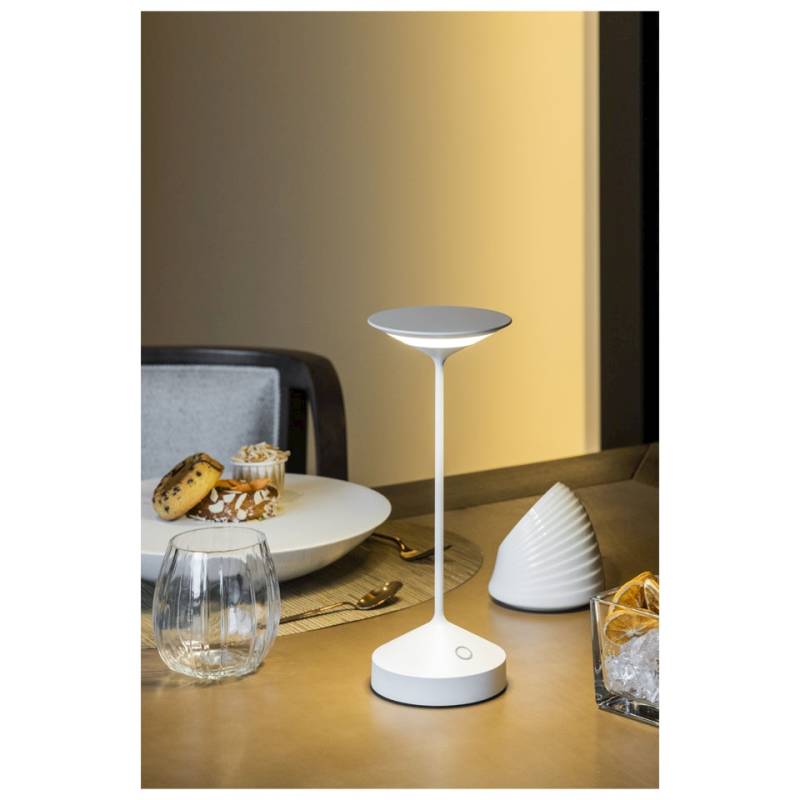 Tempo LED-Lampe aus weißem Aluminium