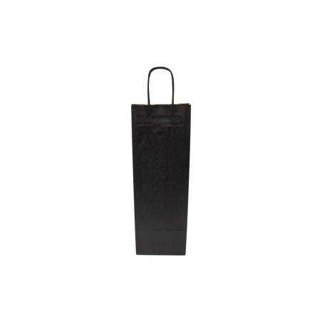 Black paper bottle bag  5.51x3.15x15.74 inch