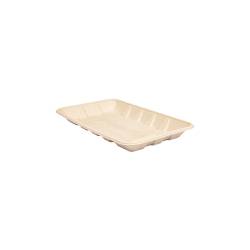 Bionisches rechteckiges Tablett aus brauner Bagasse 27x16,7x2,6 cm