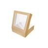 Braune Papierschachtel mit Deckel und Fenster cm 32x32x10