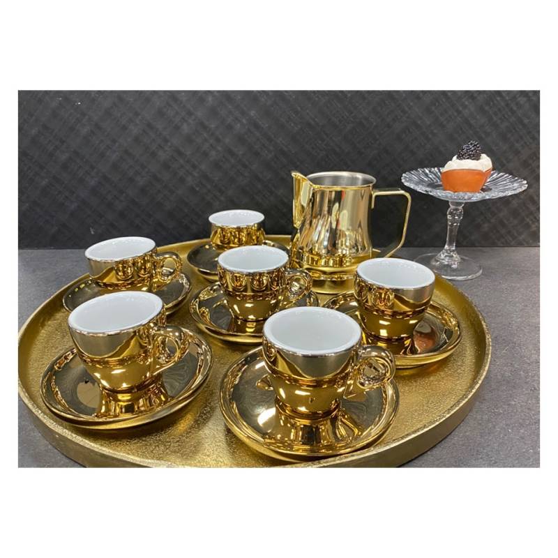 Kaffeeservice-Geschenkset Gold