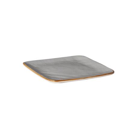 Piatto quadro Mediterraneo in ceramica fango cm 11,7