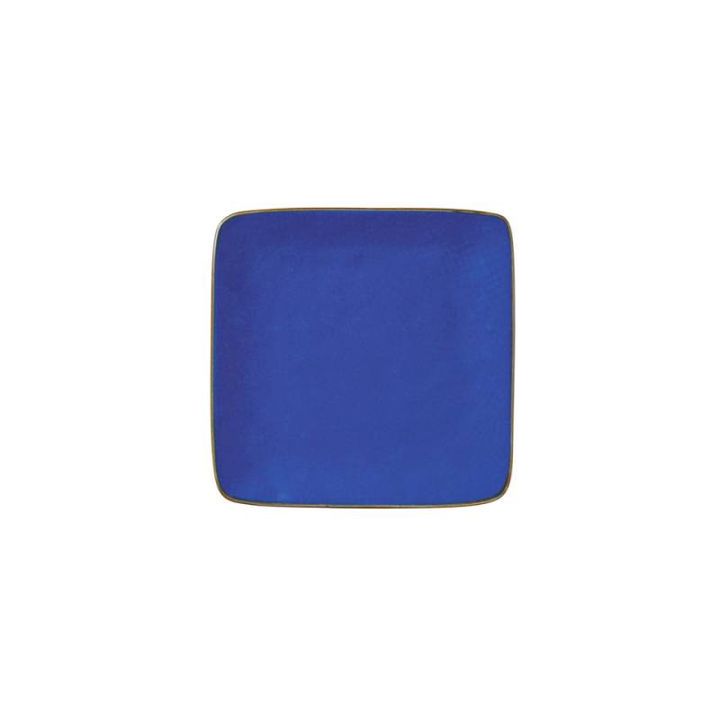 Mediterranean square blu ceramic plate 4.60 inch