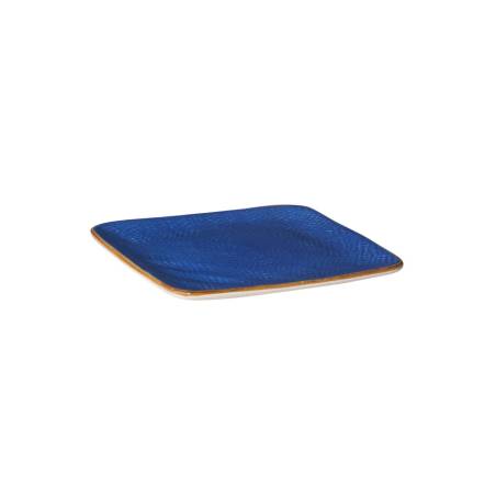 Piatto quadro Mediterraneo in ceramica blu cm 11,7