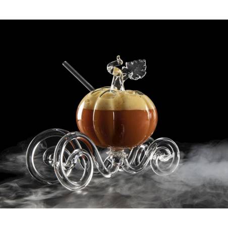 100% Chef Cinderella Pumpkin borosilicate glass with straw 11.50 oz.