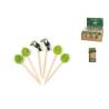 Caribe green and black bamboo toothpick 4.72 inch