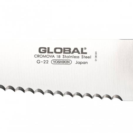 Global Edelstahl Brotmesser mit Wellenschliff 20 cm