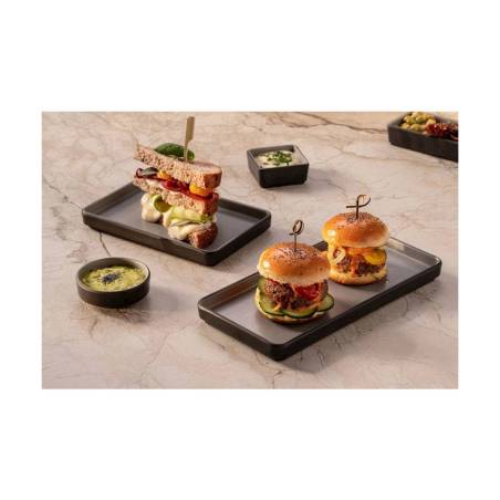 Tenerife grey melamine rectangular tray 7.48x4.48x0.78 inch