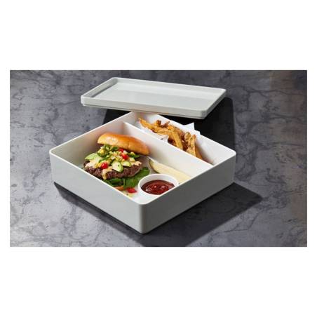 Contenitore Nu Bento Box in melamina bianca cm 26,5x25,5