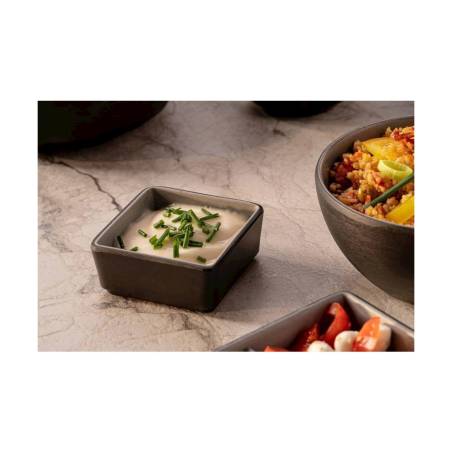 Tenerife grey and black melamine cup 2.56x2.56x1.10 inch