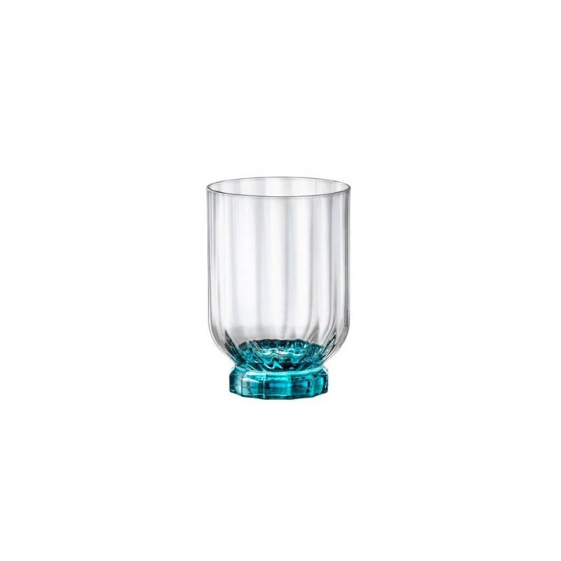 Florian Lucent dof Bormioli Rocco Glas mit hellblauem Sockel cl 37.5