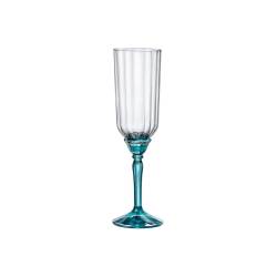 Bormioli Rocco Florian Flöte aus Glas mit blauem Stiel cl 21