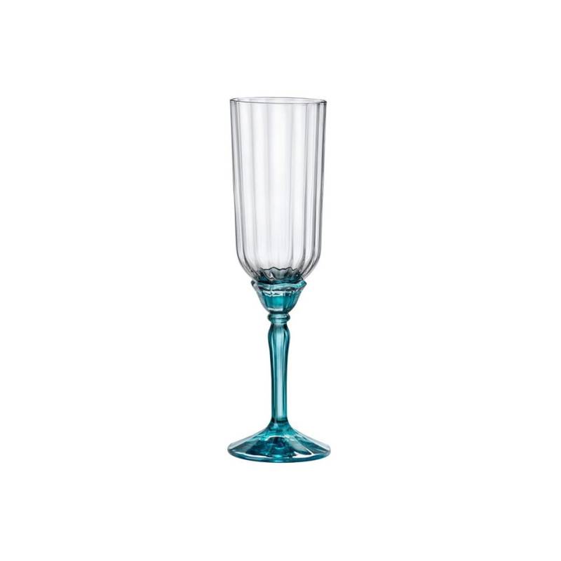 Bormioli Rocco Florian Flöte aus Glas mit blauem Stiel cl 21