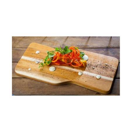 Curved acacia wood cutting board 15.75x7.87x0.78 inch