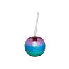 Disco Ball Becher mit Regenbogen Plastikstrohhalm cl 56