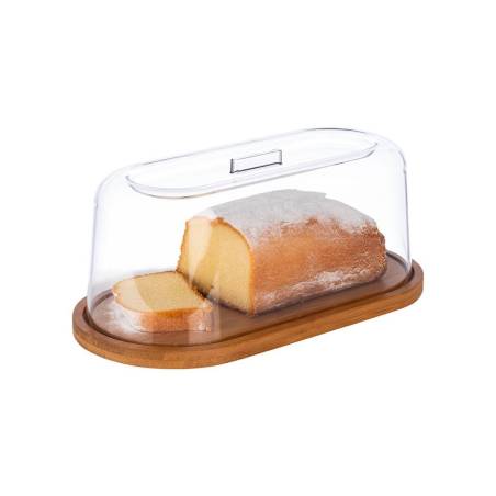 Oval wooden tray with san dome 11.02x5.51x4.52 inch