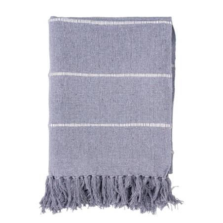 Grey-coloured 100% cotton blanket with tassels 51.18x66.93 inch