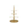 Tree stand holds 12 gold metal goblets