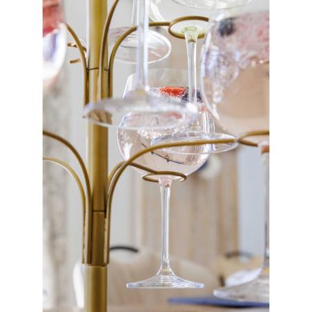 Gold metal tree stand for goblets