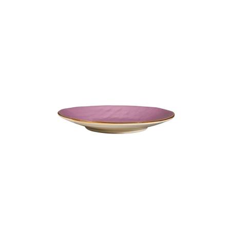 Mediterranean pink ceramic flat plate 7.87 inch