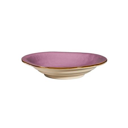 Piatto fondo Mediterraneo in ceramica rosa cm 24