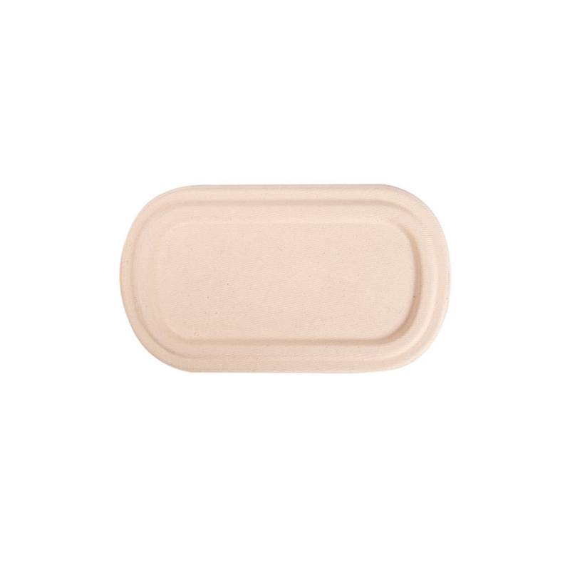 Deckel für Bionic-Behälter aus brauner Bagasse 24x14 cm