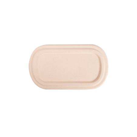 Brown bagasse lid for Bionic container 9.44x5.51 inch