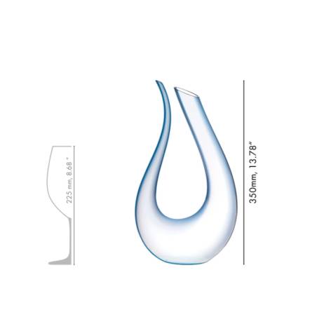 Riedel Amadeo blown glass with blue decoration decanter 25.36 oz.