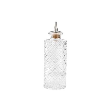 Glass mesh cut angostura bottle with stopper 5.07 oz.